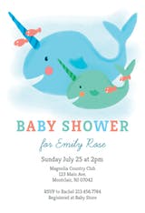 Narwhal - Invitación Para Baby Shower